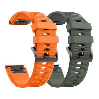 ANCOOL for Fenix 7X/Fenix 6X/Fenix 5X/Fenix 8 51mm Watch Band 26mm Quickfit Bands Compatible with Fenix 6X Pro/7X Pro/5X Plus/3/Descent MK 2/2i/MK 3 51mm Smartwatch(Olive Green/Orange)