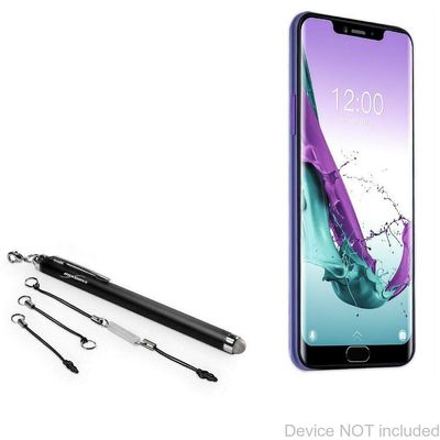 BoxWave Stylus Pen Compatible with Doogee Y7 Plus - EverTouch Capacitive Stylus, Fiber Tip Capacitive Stylus Pen - Jet Black