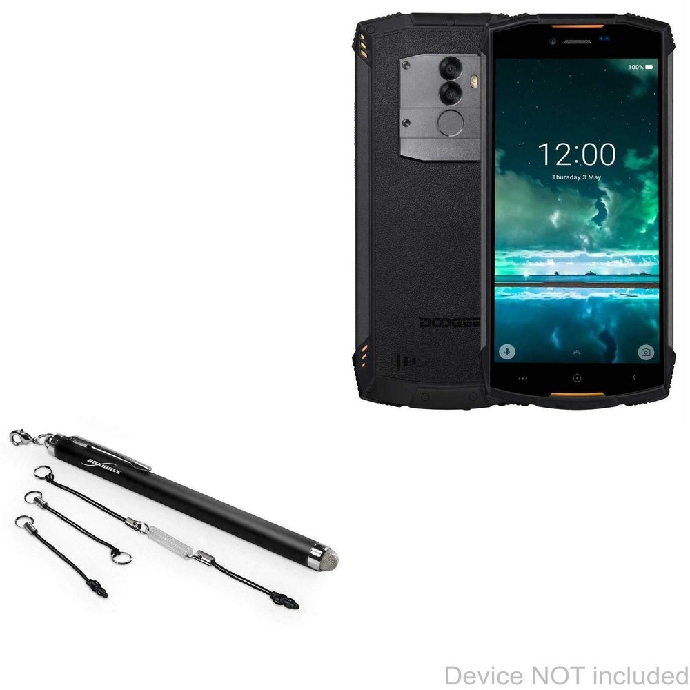 BoxWave Stylus Pen Compatible with Doogee S55 Lite - EverTouch Capacitive Stylus, Fiber Tip Capacitive Stylus Pen - Jet Black