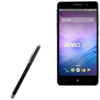 BoxWave Stylus Pen Compatible with Avvio A50 - EverTouch Capacitive Stylus, Fiber Tip Capacitive Stylus Pen - Jet Black