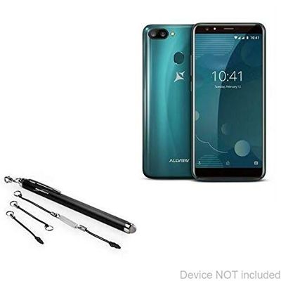 BoxWave Stylus Pen Compatible with Allview P10 Pro - EverTouch Capacitive Stylus, Fiber Tip Capacitive Stylus Pen - Jet Black