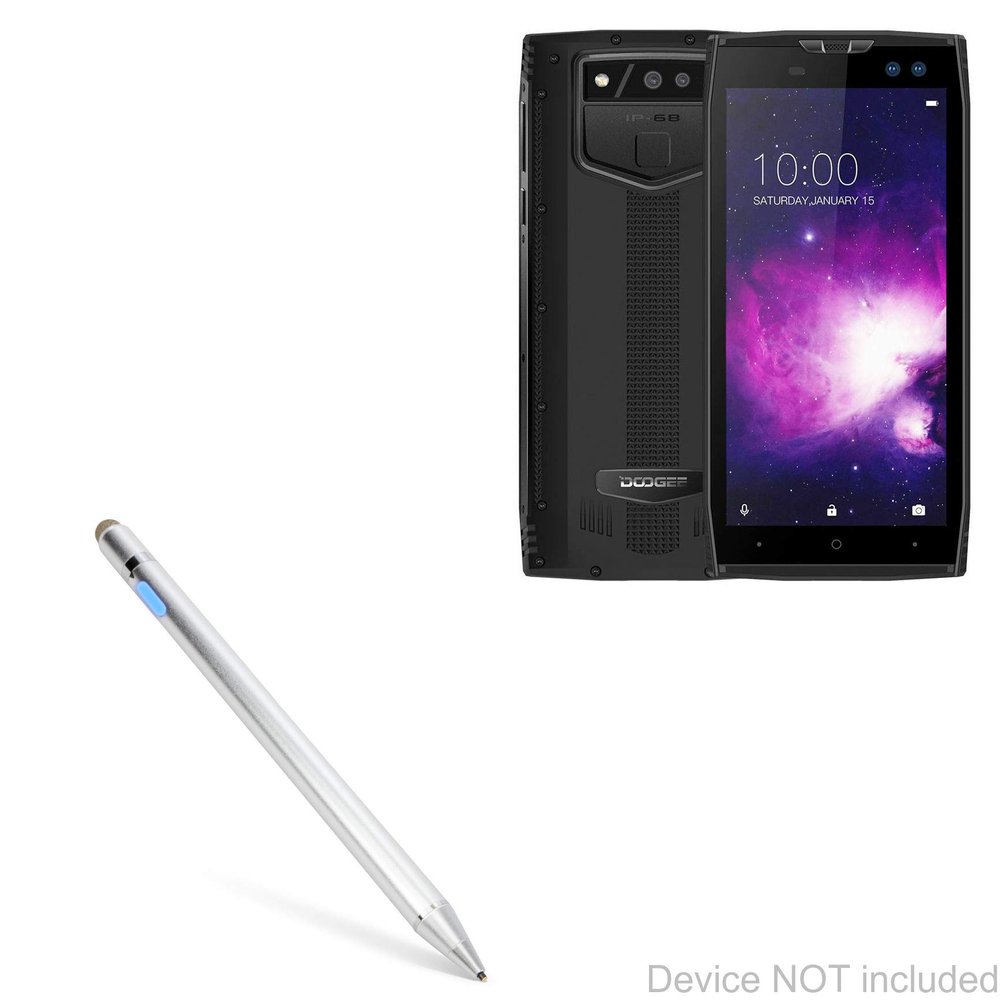 BoxWave Stylus Pen Compatible with Doogee S50 - AccuPoint Active Stylus, Electronic Stylus with Ultra Fine Tip - Metallic Silver