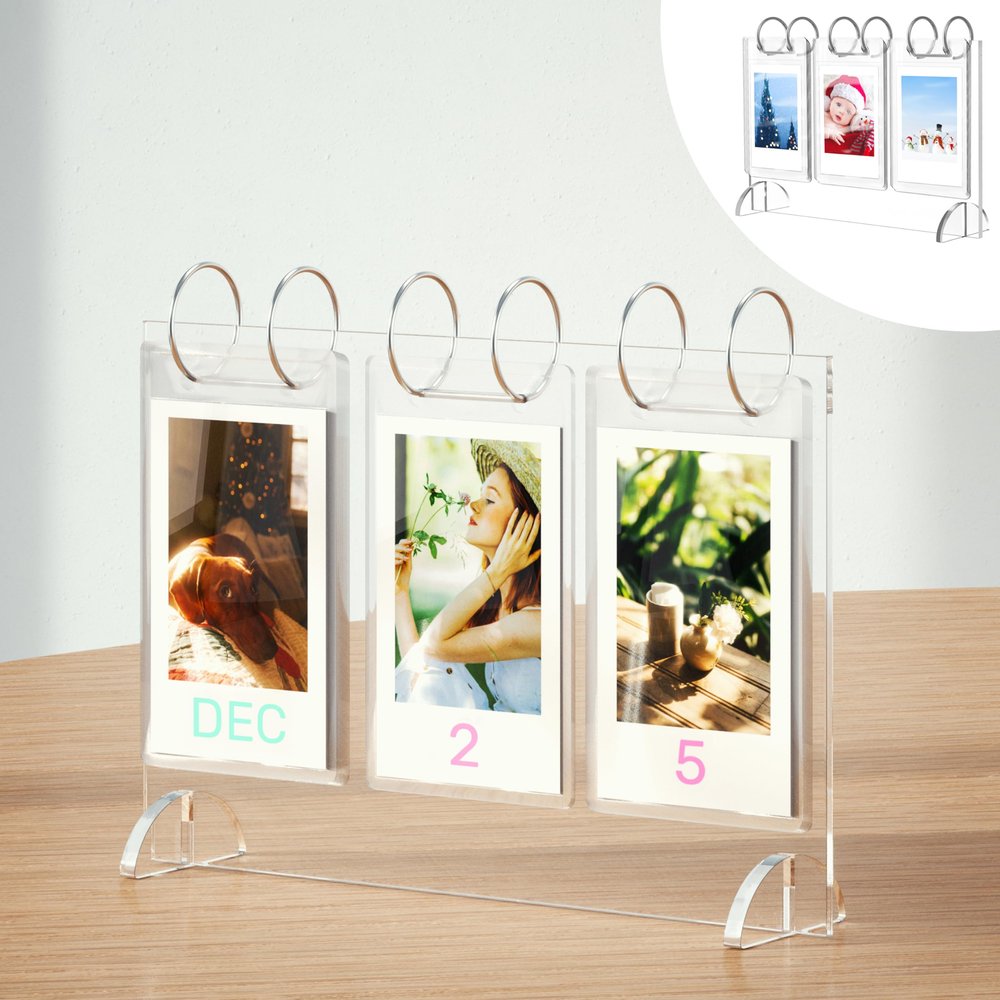 WINKINE Instax Mini Frames, Polaroid Frame for Fujifilm Instax Mini Film, Mini Calendar Photo Album with Date Fit 26 Pockets/52 Photo Display, Polaroid Picture Frame, Small Picture Frames 2x3