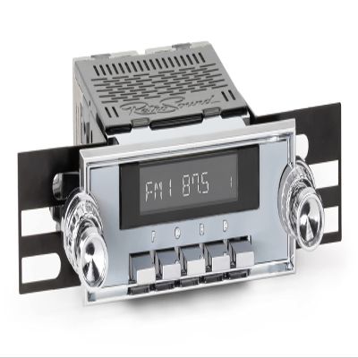 Retro Manufacturing Redondo RS Radio Motor 2 with Chrome Pushbuttons, Faceplate, and Knobs Kit 04-74