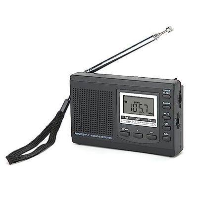 Mini Radio, AM/FM Radio with Digital Alarm Clock FM/MW/SW Radio Receiver FM Stereo Radio.(Black)