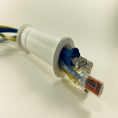 Wall Eye Ethernet Port 3/4" ID - Fits Thickness Variance of Between 3 7/8" - 5 3/8" This Unit Allows The Running of Wires, Tubes or Cables from one Side of a Barrier to The Other.