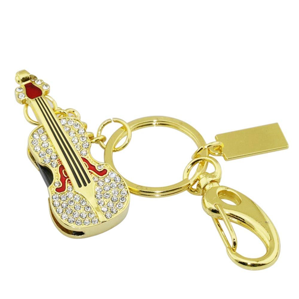 128GB Guitar Shape USB Flash Drive USB Drives Memory Stick Thumb Drives USB 2.0 Disk Pen Drive Pen Drive USB Drive Date Storage Flash Disk Zip Drive USB Stick (Gold)