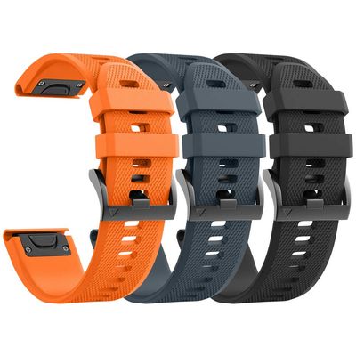 ANCOOL for Fenix 5/6/7 Band 22mm Soft Silicone Watch Bands Compatible With Garmin Fenix 5 Plus/6 Pro/8 47mm/7 Pro/Approach S60/S62 Band(Black,Orange,Slate)