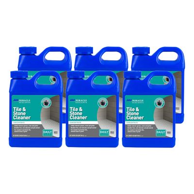 Miracle Sealants Tile & Stone Cleaner Concentrate for Natural Stone, Tile & Grout, pH Neutral, Quart, 6 Pack