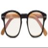 Bamboo-look Arms Blue Light Filter UV Protection Computer Reading Glasses Women (Black) +0.75 view 1