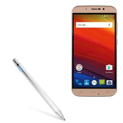 BoxWave Stylus Pen Compatible with Bravis A553 Discovery - AccuPoint Active Stylus, Electronic Stylus with Ultra Fine Tip - Metallic Silver