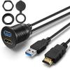 OBVIS  USB3.0 and HDMI Extension Flush Dash Panel Mount Cable for Car Boat Motorcycle (6 Feet) view 1