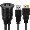 OBVIS  USB3.0 and HDMI Extension Flush Dash Panel Mount Cable for Car Boat Motorcycle (6 Feet) view 3