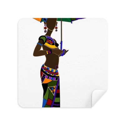 African Aboriginal Black Women Dresses Glasses Cleaning Cloth Phone Screen Cleaner Suede Fabric 2pcs