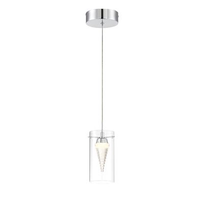 GEORGE KOVACS Funnel Cloud 1 Light Mini-Pendant with Metal, Glass, Acrylic in Chrome Finish