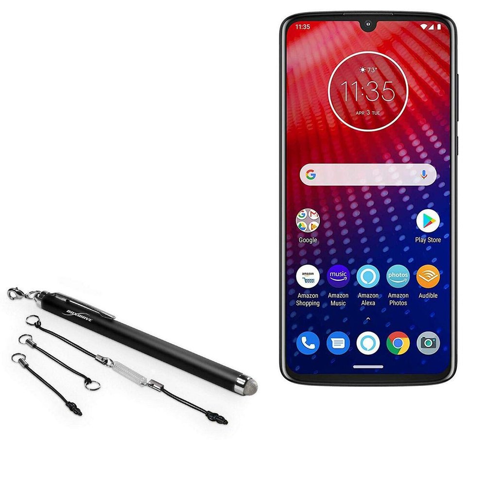 BoxWave Stylus Pen Compatible with Motorola Moto Z4 - EverTouch Capacitive Stylus, Fiber Tip Capacitive Stylus Pen - Jet Black