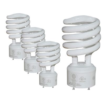SLEEKLIGHTING GU24 23W T2 Spiral CFL Light Bulb 3500K Neutral White 2-Prong