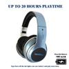 Bluetooth Wireless Headphones, Over Ear LED Light Up Headset with Mic,Hi-Fi Stereo Foldable Wireless/Wired,Micro SD/TF, FM for Adult Teen Kid for Phone/Samsung/Pad/PC/Kindle/Laptop/TV(Blue) view 2