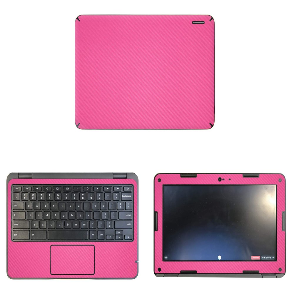 Decalrus - Protective Decal for Dell ChromeBook 11-C3181 (11.6" Screen) Laptop Rose Carbon Fiber Skin case Cover wrap CFdellChrmbk11_C3181Rose