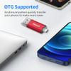 Thkailar 32GB Fat32 USB C Flash Drive OTG High Speed for Store Data-USB 3.1 Thumb Drive C Jump Drive-Compatible with Samsung,Mac Pro,Laptops,Tablets,PC(Red) view 3