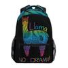 ALAZA Rainbow Llama No Drama Boho Backpack for Kids Boys Girls Student Laptop iPad Tablet Travel School Bag with Multiple Pockets view 1