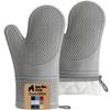 GORILLA GRIP BPA-Free Soft Silicone Oven Mitts, 550F Heat Resistant Waterproof Cooking Safety Gloves, Thick Cotton Lining, Flexible Gripping for BBQ Grilling, Kitchen Potholders Set, 12.5x8.3, Gray view 1
