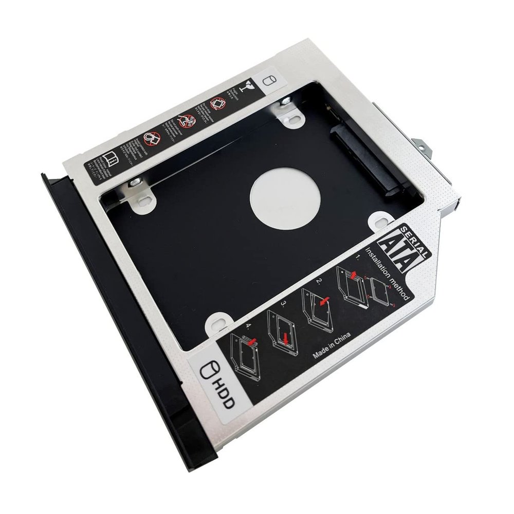 2nd HDD SSD Hard Drive Optical Bay Caddy for HP Elitebook 8560p 8570p with Faceplate / Bezel and Mounting Bracket
