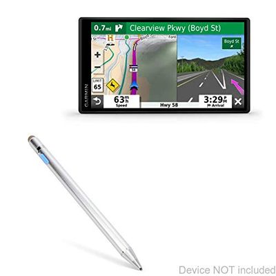 BoxWave Stylus Pen Compatible with Garmin DriveSmart 55 - AccuPoint Active Stylus, Electronic Stylus with Ultra Fine Tip - Metallic Silver