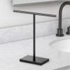 Gatco 1444MX, Modern Rectangle Base Freestanding Countertop Towel Holder, Matte Black / 10.50" W x 11.13" H T-Shape Style Countertop Hand Towel Holder for Bathroom, Kitchen/Fingertip Towel Rack view 2