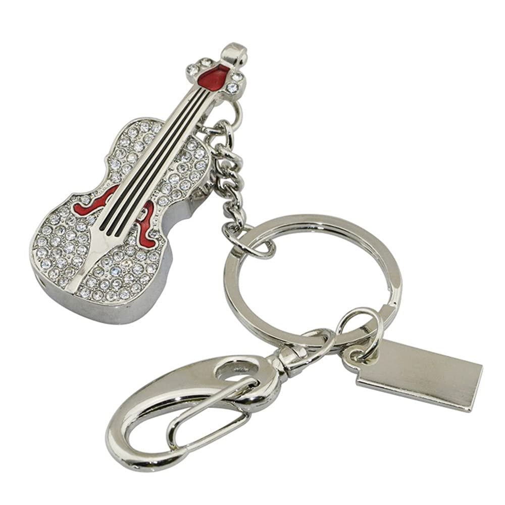 128GB Guitar Shape USB Flash Drive USB Drives Memory Stick Thumb Drives USB 2.0 Disk Pen Drive Pen Drive USB Drive Date Storage Flash Disk Zip Drive USB Stick (Silver)