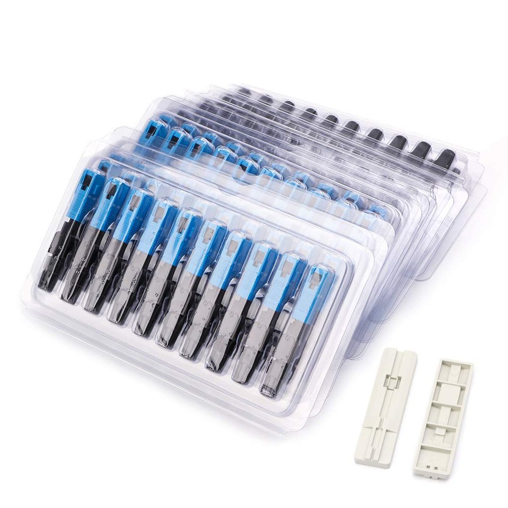 100PCS SC Optic Fiber Quick Cold FTTH SC Single Mode UPC Fast Connector by Keaiduoa