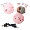 Sunday 7 Cartoon Styling USB Charging Fan with LED Makeup Mirror Portable Handheld mini Fan (Pink Lovely Pig) view 1