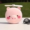 Sunday 7 Cartoon Styling USB Charging Fan with LED Makeup Mirror Portable Handheld mini Fan (Pink Lovely Pig) view 2