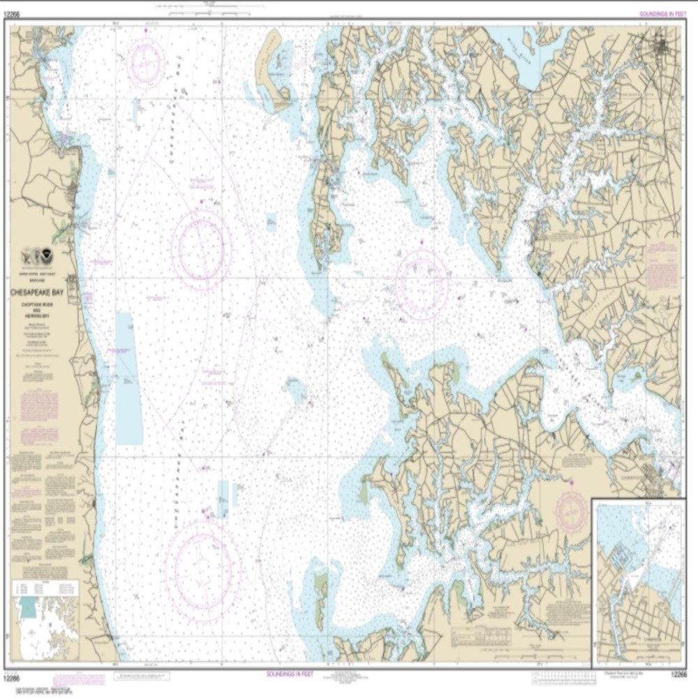 NOAA Chart 12266-Chesapeake Bay Choptank River and Herring Bay; Cambridge - Water-Resistant - by East View Geospatial
