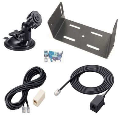 Icom ID-5100A Deluxe Accessory Bundle - 5 Items - Includes Icom Main Unit Bracket, Control Head Suction Cup Base, Microphone and Controller Extension Cables and Ham Guides TM Quick Reference Card