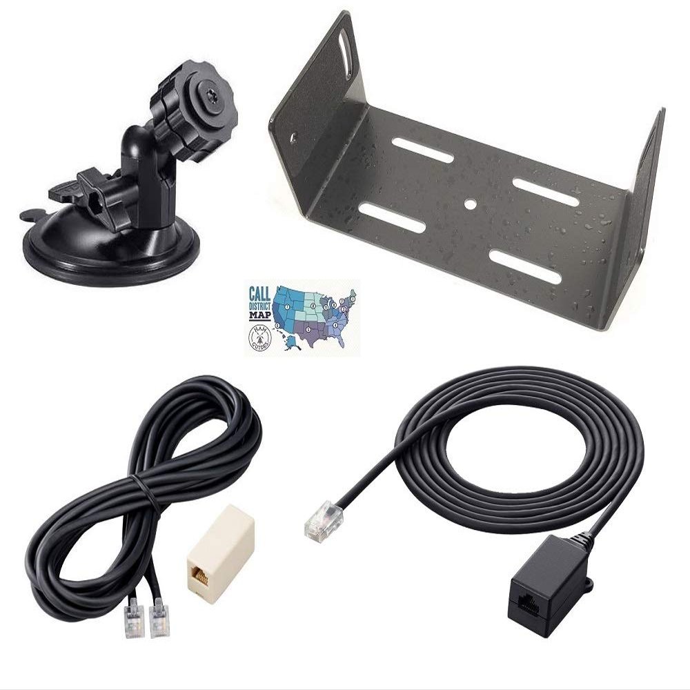 Icom ID-5100A Deluxe Accessory Bundle - 5 Items - Includes Icom Main Unit Bracket, Control Head Suction Cup Base, Microphone and Controller Extension Cables and Ham Guides TM Quick Reference Card