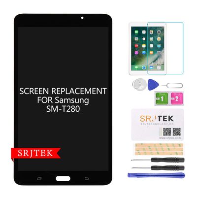 Screen Replacement for Samsung Galaxy SM-T280 LCD Display Touch Digitizer Panel Full Assembly Compatible for Tab A 7.0 WiFi Tablet (Not for 3G Version & T285 & No Earpiece Hole) (Black)