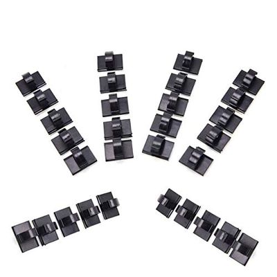 Fastener & Clip 10pcs/lot Black Adhesive Car Cable Clips Cable Winder Drop Wire Tie Fixer Holder Strong Adhesive Make it Grip Firmly - (US, Color Name: 30pcs)