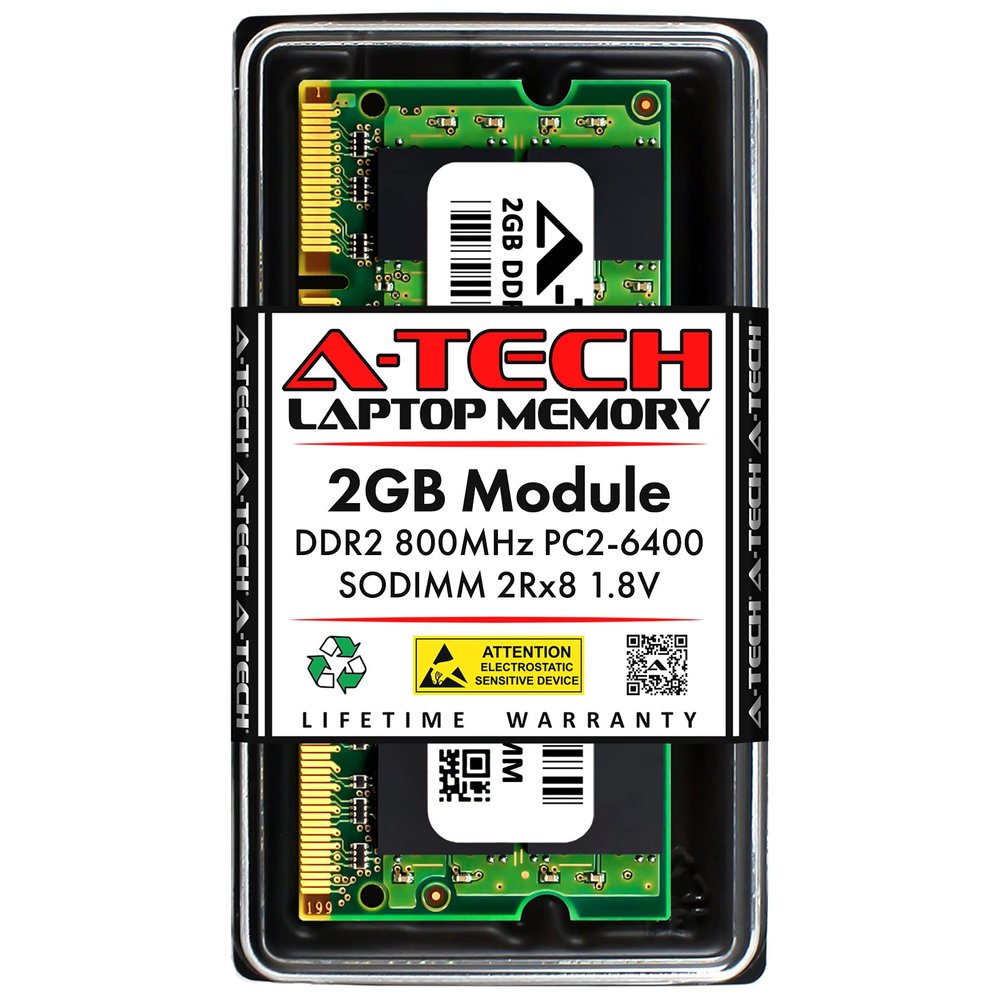 A-Tech 2GB RAM Replacement for Kingston KTA-MB800/2G | DDR2 800MHz PC2-6400 2Rx8 SODIMM 200-Pin Memory Module