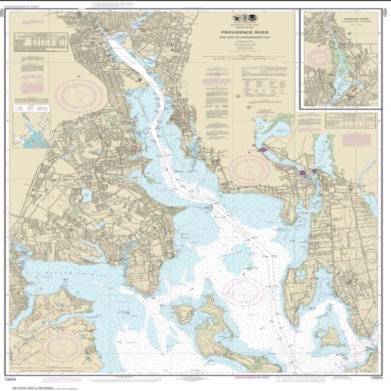 NOAA Chart 13224-Providence River and Head of Narragansett Bay - Water-Resistant - by East View Geospatial