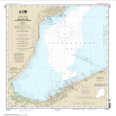 NOAA Chart 14974-Ashland and Washburn harbors - Water-Resistant - by East View Geospatial