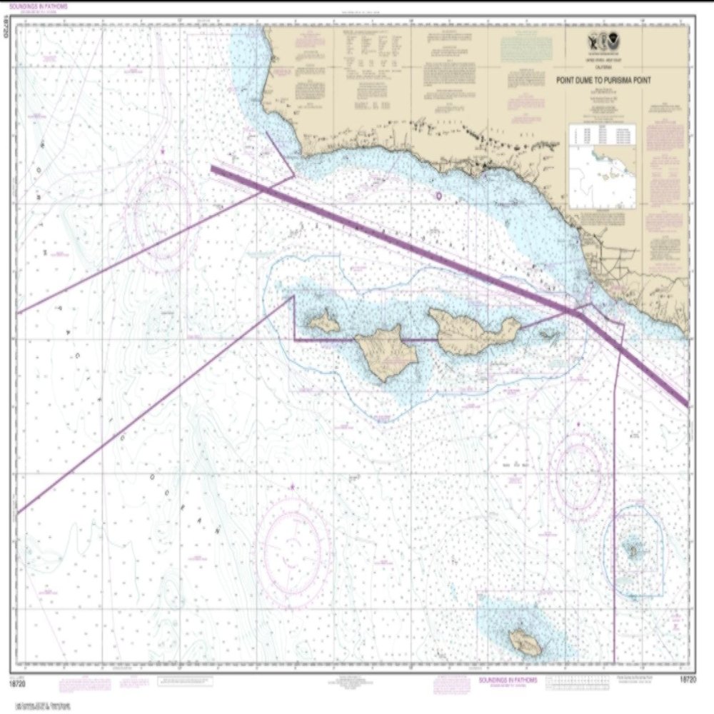 NOAA Chart 18720-Point Dume to Purisma Point - Water-Resistant - by East View Geospatial