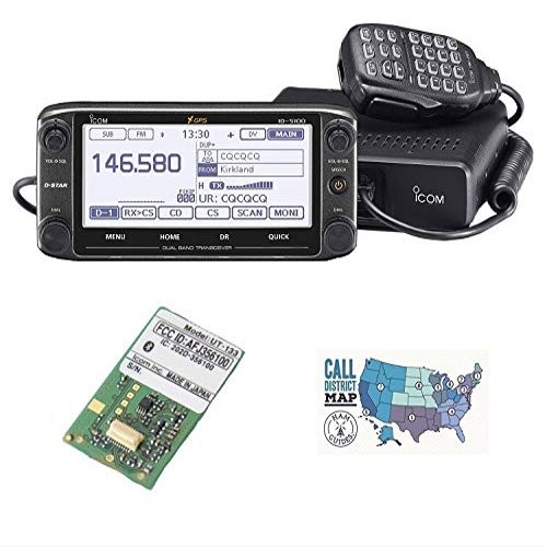Bundle - 3 Items - Includes Icom ID-5100A Deluxe VHF/UHF D-Star Mobile Transceiver, UT-133 Internal Bluetooth Module and Ham Guides TM Quick Reference Card