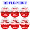 (x6 Pack) Reflective Skilled Labor Isn't Cheap Red Hard Hat Label Decal Sticker | Lunch Box Sticker | Toolbox Decals Reflective Sticker | 2 inches Each view 1