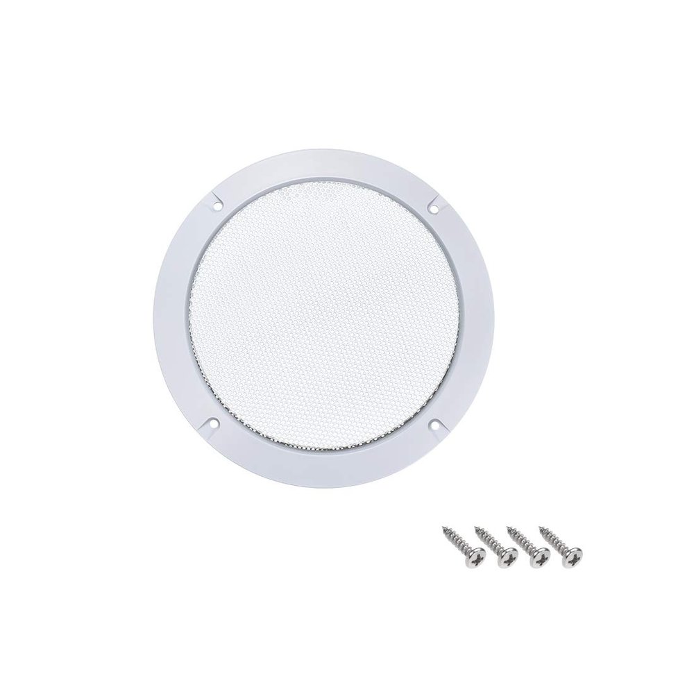 uxcell 5" Mounting Hole Diagonal Distance Speaker Grill Mesh Decorative Circle Woofer Guard Protector Cover Accessories White