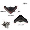 Antrader 12Pcs Metal Box Corner Guard Protector Safety Bumpers Decorative Furniture Edge Covers with Screws Bronze Tone 1.5" x 1.5" view 2