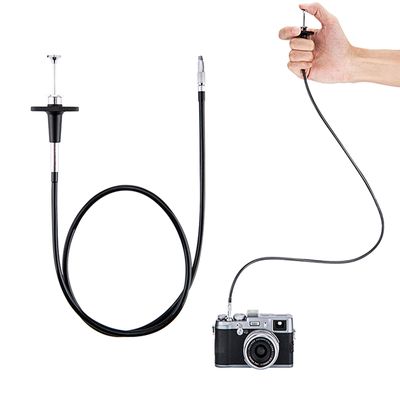 JJC TCR-70BK Black 70cm Threaded Cable Release, Mechanical Shutter Release Cable, Mechanical Cable Release with Bulb-Lock Design for Long exposures