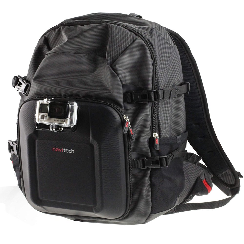 Navitech Action Camera Backpack & 18-in-1 Accessory Combo Kit with Integrated Chest Strap Compatible with Activeon CCA10W CX | GCB10W CX Gold Plus | XCA10W SOLARXG Action Camera