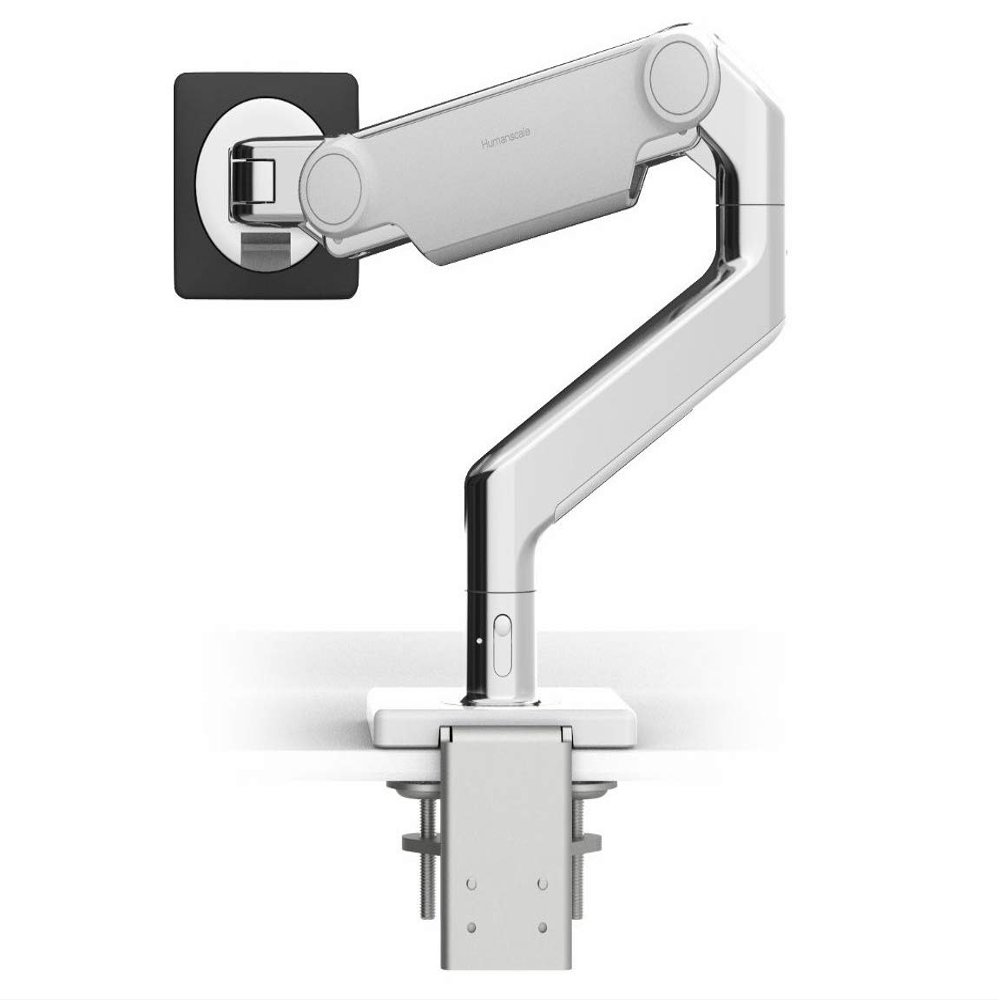 Humanscale - M81CMWBTB - M8.1-Single Mtr, Clamp Mt (Alum/wht)