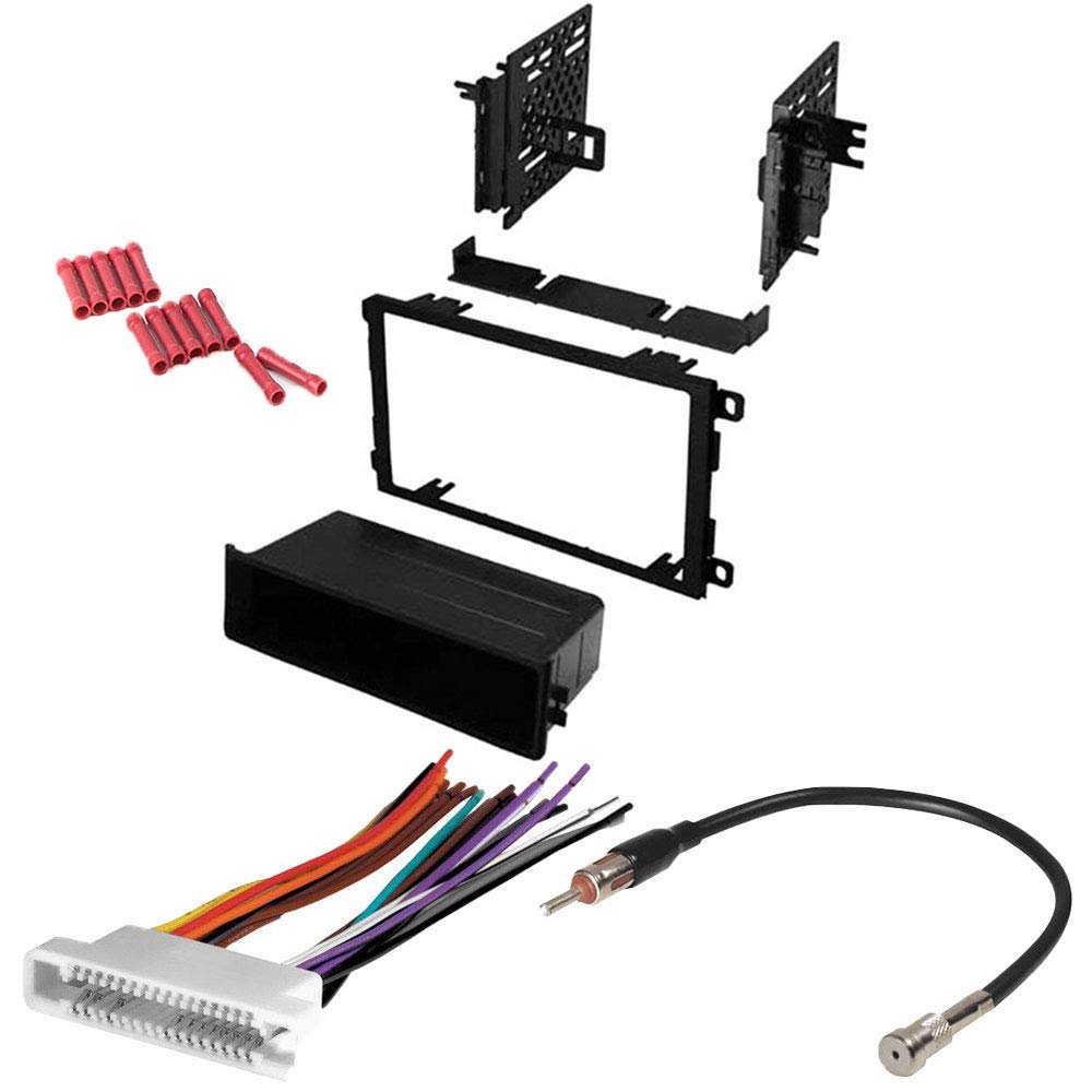 CACH KIT110 Bundle with Car Stereo Installation Kit for Pontiac Bonneville 2000  2005 in Dash Mounting Kit, Wire Harness for Double Din or Single Din Radio Receivers (4 Item)